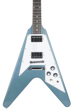 Load image into Gallery viewer, New Gibson Custom Shop 1967 Mahogany Flying V TRG Stinger Series Bahama Blue Stop Bar VOS 400397