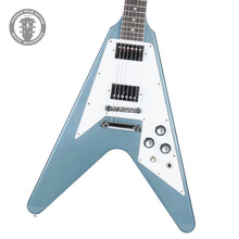 Load image into Gallery viewer, New Gibson Custom Shop 1967 Mahogany Flying V TRG Stinger Series Bahama Blue Stop Bar VOS 400397