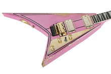 Load image into Gallery viewer, New Jackson Custom Shop RR Randy Rhoads Nitro Relic Platinum Pink W/ Black Pinstripes