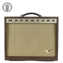 Load image into Gallery viewer, New Magnatone Starlite Reverb 10 Brown French Alligator Tolex / Gold Stripe Grill #8548