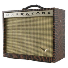 Load image into Gallery viewer, New Magnatone Starlite Reverb 10 Brown French Alligator Tolex / Gold Stripe Grill #8548