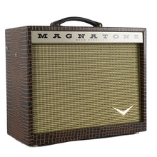 Load image into Gallery viewer, New Magnatone Starlite Reverb 10 Brown French Alligator Tolex / Gold Stripe Grill #8832