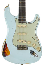 Load image into Gallery viewer, 2024 Fender Yuriy Shishkov Masterbuilt 1962 Stratocaster Heavy Relic Sonic Blue over 3 Tone Sunburst Brazilian Fretboard