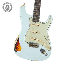 Load image into Gallery viewer, 2024 Fender Yuriy Shishkov Masterbuilt 1962 Stratocaster Heavy Relic Sonic Blue over 3 Tone Sunburst Brazilian Fretboard