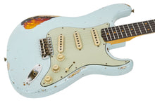 Load image into Gallery viewer, 2024 Fender Yuriy Shishkov Masterbuilt 1962 Stratocaster Heavy Relic Sonic Blue over 3 Tone Sunburst Brazilian Fretboard