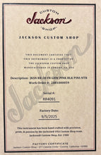 Load image into Gallery viewer, New Jackson Custom Shop RR Randy Rhoads Nitro Relic Platinum Pink W/ Black Pinstripes