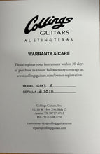 Load image into Gallery viewer, New Collings OM3 A Adirondack Hand Engraved Banjo Inlays Natural