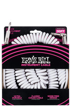 Load image into Gallery viewer, Ernie Ball Coiled Instrument Cable Straight/Angle 30ft - White