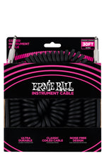 Load image into Gallery viewer, Ernie Ball Coiled Instrument Cable Straight/Straight 30ft - Black