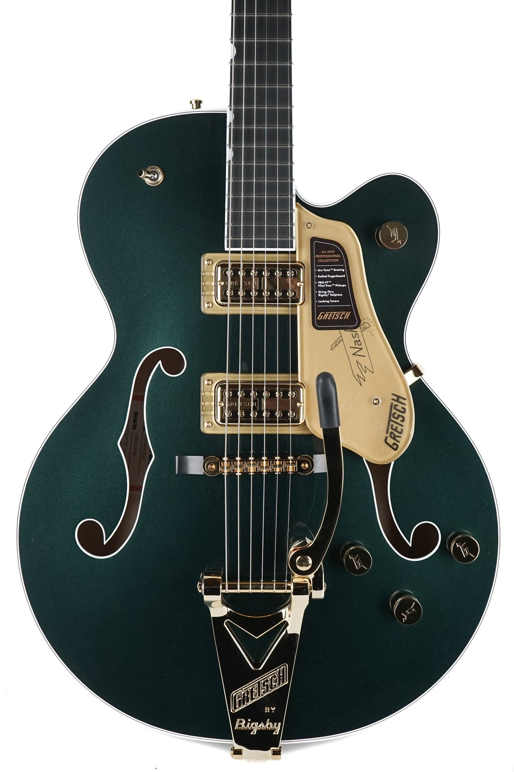 New Gretsch Nashville Hollow Body with String-Thru Bigsby Cadillac Green