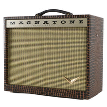 Load image into Gallery viewer, New Magnatone Starlite Reverb 10 Brown French Alligator Tolex / Gold Stripe Grill #8832
