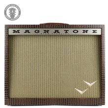 Load image into Gallery viewer, New Magnatone Panoramic Stereo Brown French Alligator Tolex / Gold Stripe Grill

