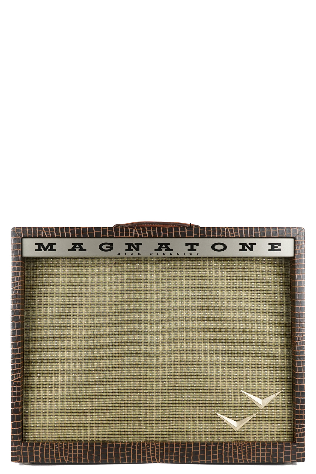 New Magnatone Panoramic Stereo Brown French Alligator Tolex / Gold Stripe Grill