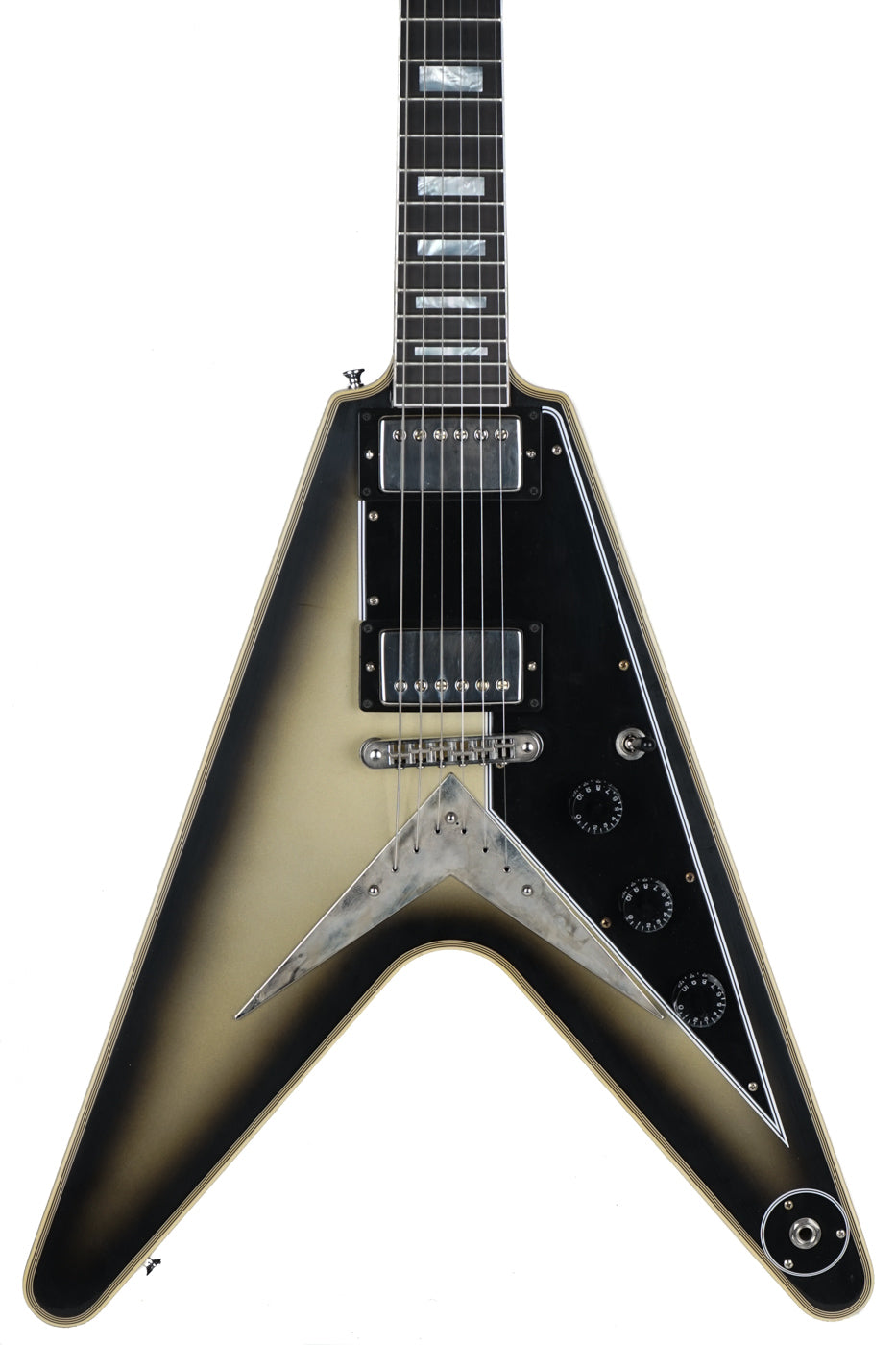 New Gibson Custom Shop Flying V Custom VOS TRG Stinger Antique Silverburst Made 2 Measure CS403128