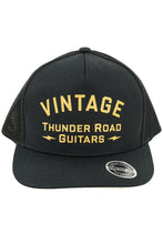 Load image into Gallery viewer, Thunder Road Guitars Vintage Snap Back Trucker Hat Black

