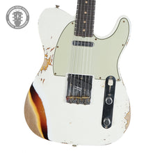 Load image into Gallery viewer, New Fender Custom Shop 1960 Telecaster Custom Heavy Relic Aged Olympic White Over Chocolate 3 Color Sunburst

